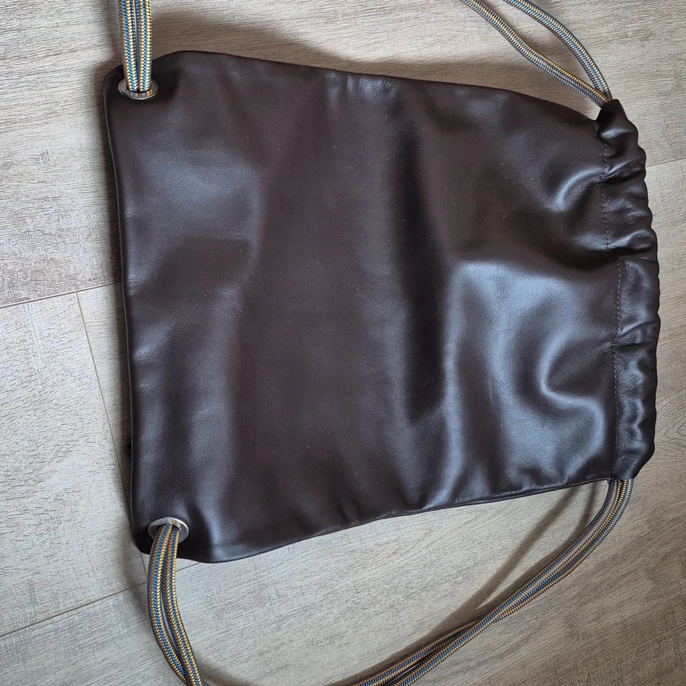 NWOT Leather Drawstring Backpack - Picture 4 of 5